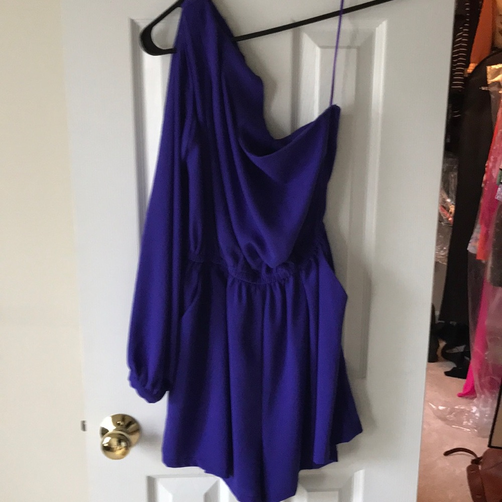 Sweet Rain purple one shoulder romper - Picture 1 of 2